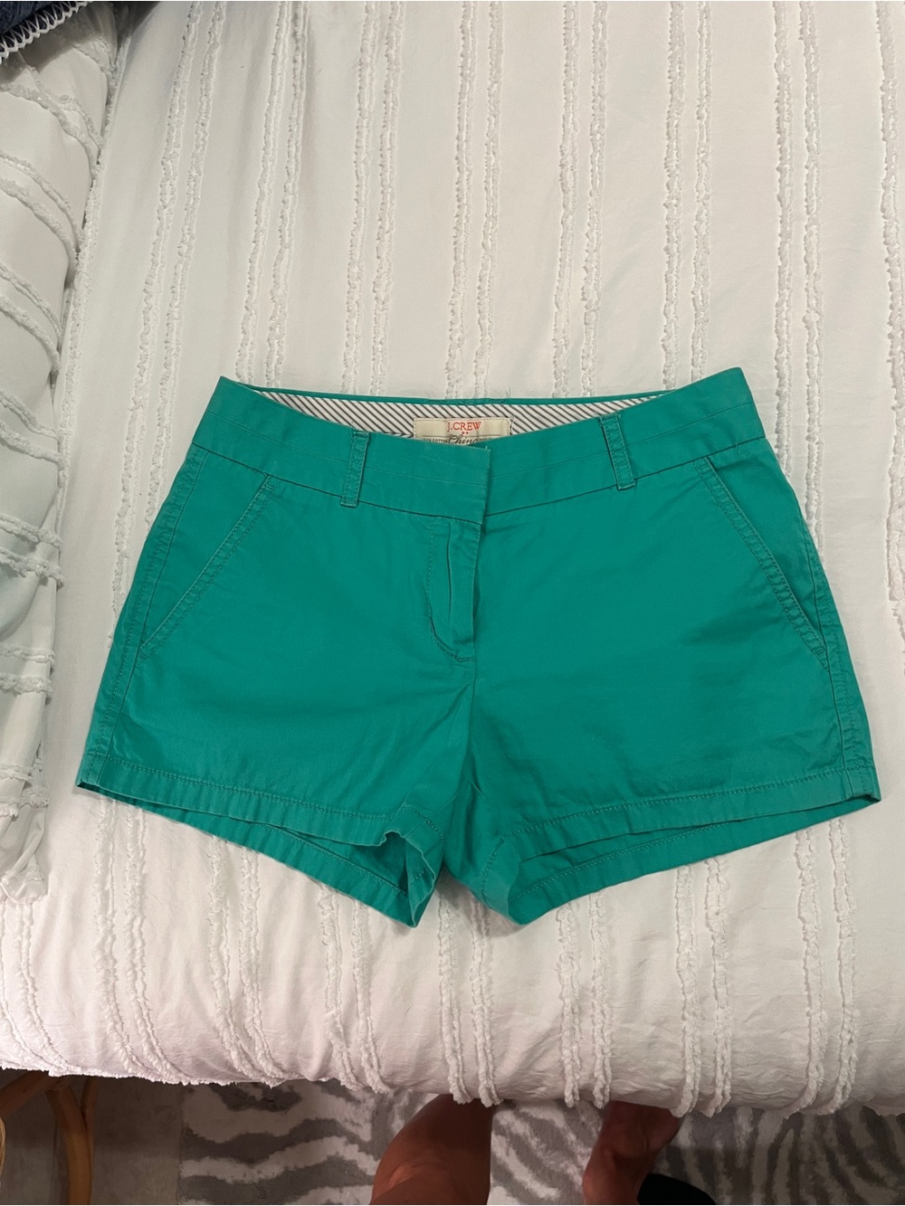 J. Crew Women's Teal Cotton Chino Bermuda Shorts